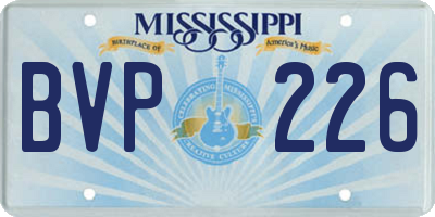 MS license plate BVP226