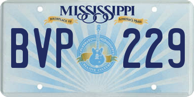 MS license plate BVP229