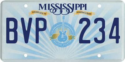 MS license plate BVP234