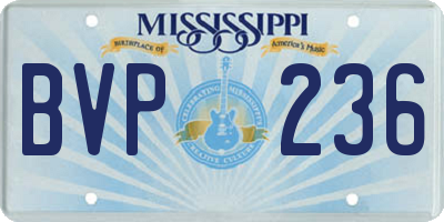 MS license plate BVP236