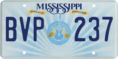 MS license plate BVP237
