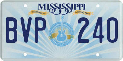MS license plate BVP240