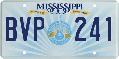MS license plate BVP241