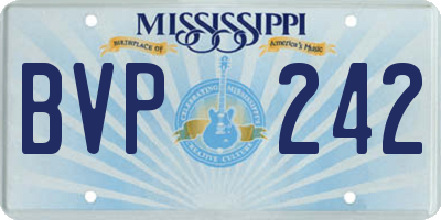 MS license plate BVP242