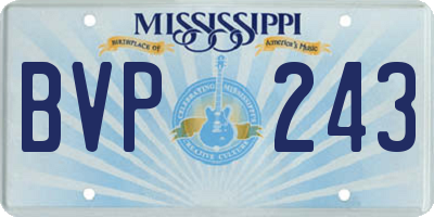 MS license plate BVP243