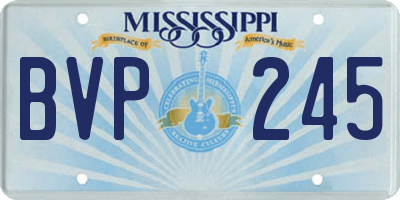 MS license plate BVP245