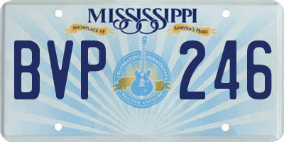 MS license plate BVP246