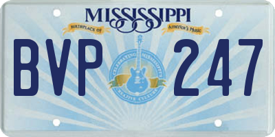 MS license plate BVP247