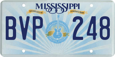 MS license plate BVP248