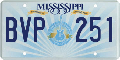 MS license plate BVP251
