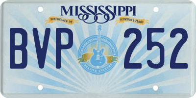 MS license plate BVP252