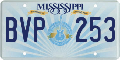MS license plate BVP253