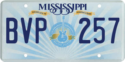 MS license plate BVP257
