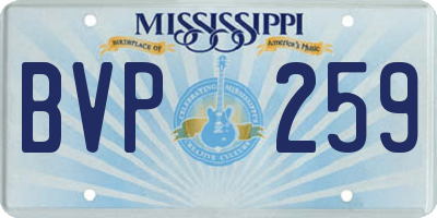 MS license plate BVP259