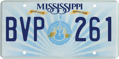 MS license plate BVP261