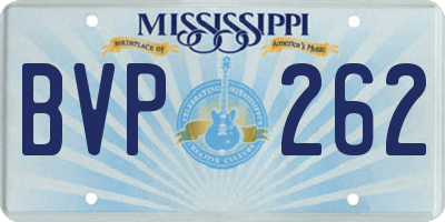 MS license plate BVP262