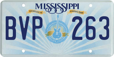 MS license plate BVP263