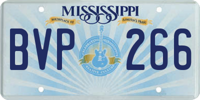 MS license plate BVP266