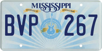 MS license plate BVP267