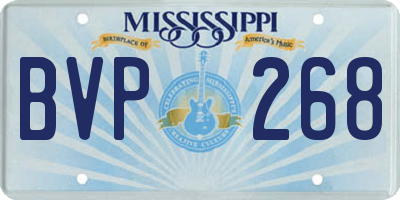 MS license plate BVP268