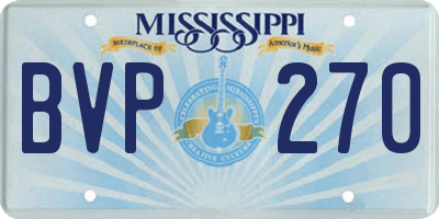MS license plate BVP270