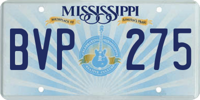 MS license plate BVP275
