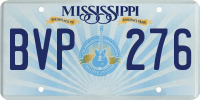 MS license plate BVP276