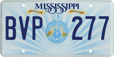 MS license plate BVP277