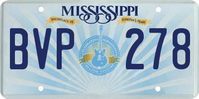 MS license plate BVP278