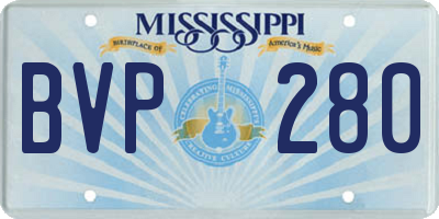MS license plate BVP280