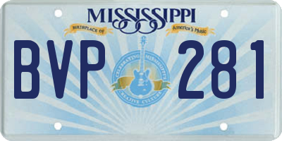 MS license plate BVP281