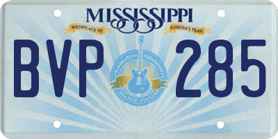 MS license plate BVP285