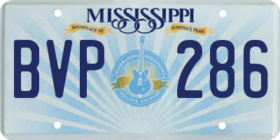 MS license plate BVP286