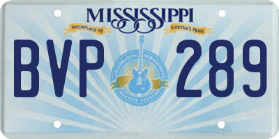 MS license plate BVP289