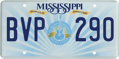 MS license plate BVP290