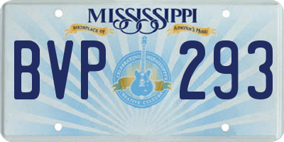 MS license plate BVP293