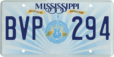 MS license plate BVP294
