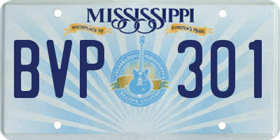 MS license plate BVP301