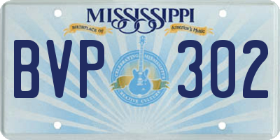 MS license plate BVP302