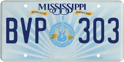 MS license plate BVP303