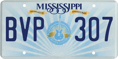 MS license plate BVP307