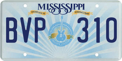 MS license plate BVP310