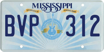 MS license plate BVP312