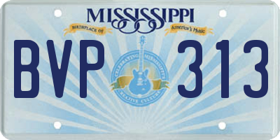 MS license plate BVP313