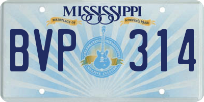 MS license plate BVP314