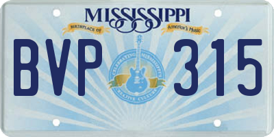 MS license plate BVP315