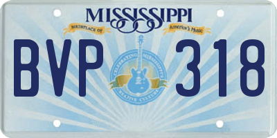 MS license plate BVP318