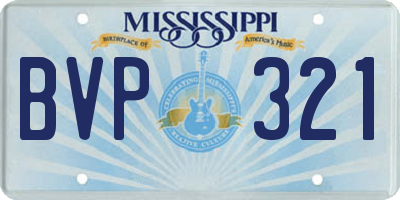 MS license plate BVP321