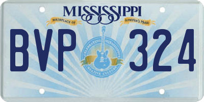MS license plate BVP324