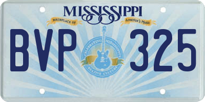 MS license plate BVP325